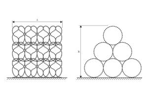 Drawing of the pyramidal barrier Kayman of 6 concertinas