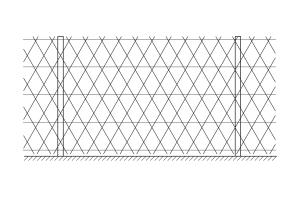 Mounting of Piranha barbed mesh drawing