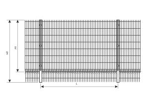 Welded panel fence drawing with digging protection